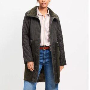 LOFT Shearling Mixed Media Coat - Size M